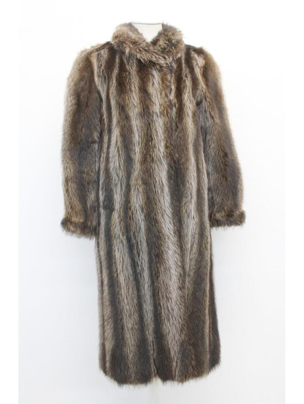 MINT CANADIAN NATURAL RACCOON RACOON FUR COAT JACKET WOMEN WOMAN SIZE 4-6 SMALL